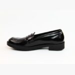 Soumia Chaussures Mocassin Pour Femme En Cuir brillant - Noir – Image 3
