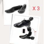 Pack 3 paires embauchoirs homme et femme, civière de chaussure en plastique noir