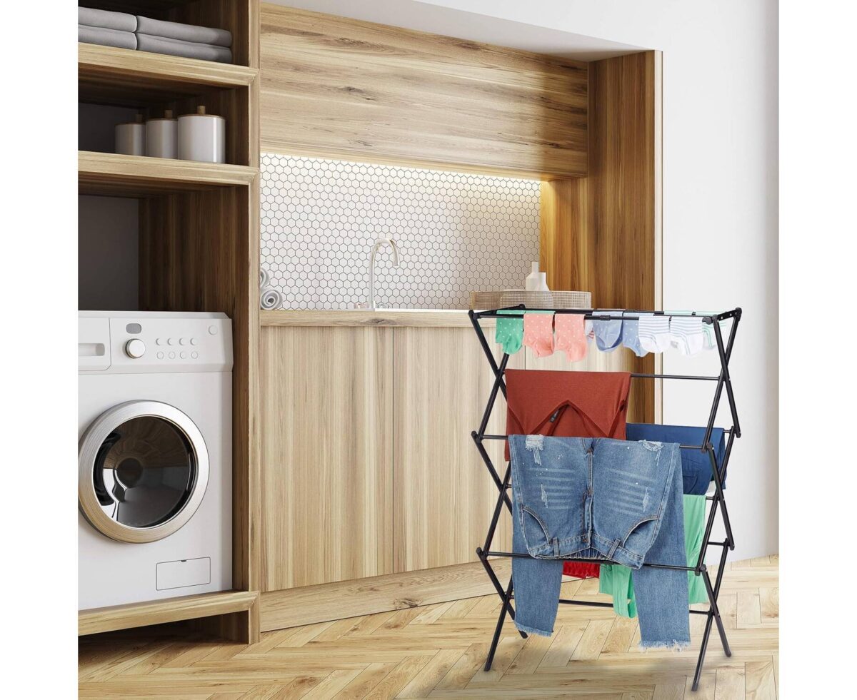 Seche Linge Noir Pliable et Extensible 2