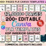 حزمة 12,000+ Canva PLR Templates (KDP & Editable)