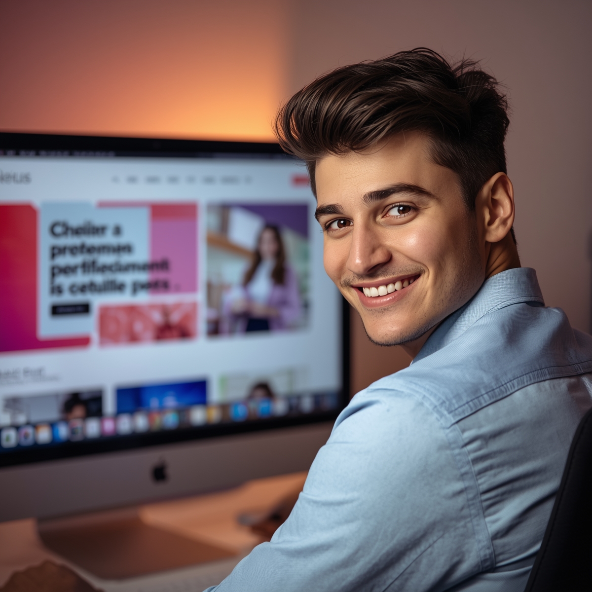 Développement des sites web en Algérie 4 Lucid Origin un jeune masculin avec un large sourire et des ye 2