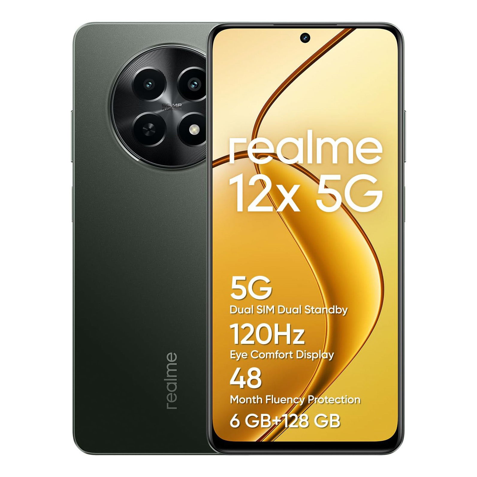 REALME 12X 5G 6/128GB Glowing Black - Hayati Shop