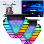 Feu arrière clignotant triangulaire à LED multicolore 2PCS – مصباح إشارة متعدد الألوان