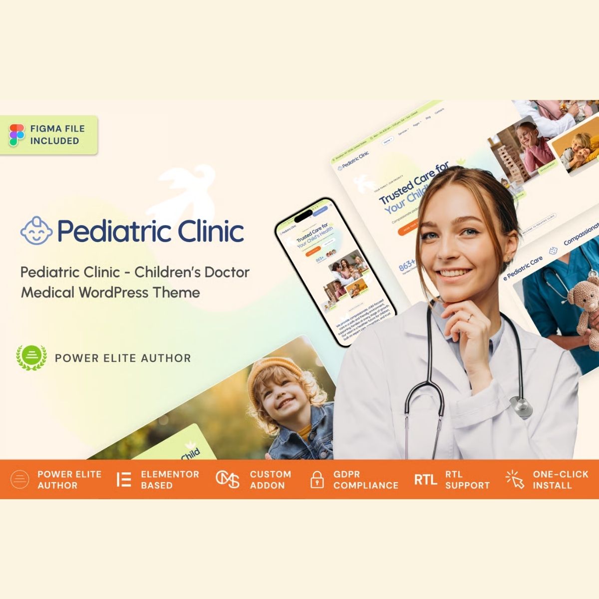 Pediatric Clinic - Children’s & Family Doctor Medical WordPress Theme - Download $4.49