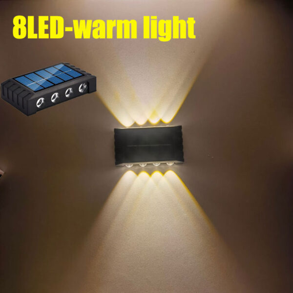 2 Appliques Murales Solaires Imperméables, Luminaires Décoratifs d'Extérieur, 8 LED