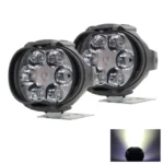 2 Lumières 6 LED Moto Phare Spot Lumière Étanche Super Lumineux Auxiliaire Scooters Universel 12v
