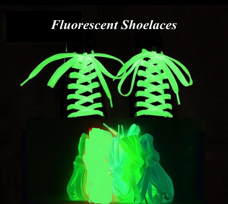 3 Paires lacets fluorescents lumineux plats pour baskets, 1,2 mètres