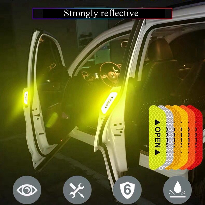 4 Autocollants hautement réfléchissant pour portes de voiture, avertissement et sécurité