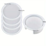 5 pièces Moules en silicone Boîte de rangement de sous-verre en résine rond