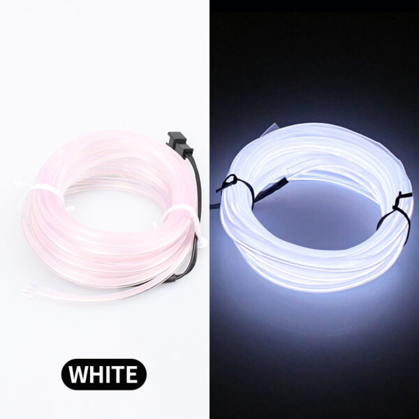 Bande LED BLANCHE, USB, décorative intérieure de voiture, lumière ambiante flexible, 3 mètres