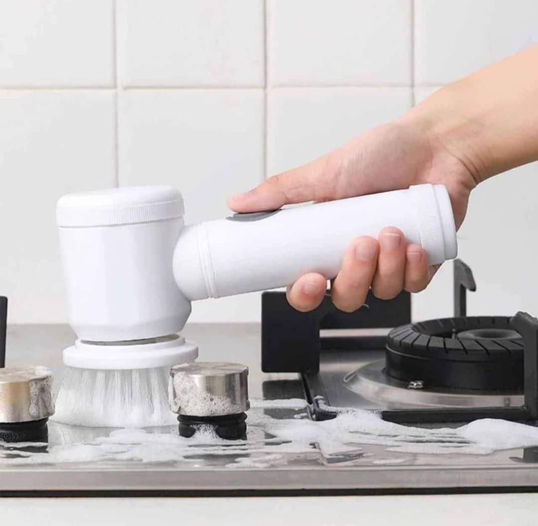Brosse de nettoyage, rechargeable USB, multifonctionnelle avec accessiores,