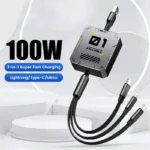 Câble de charge rapide de téléphone, rétractable, type C, USB, Iphone, 100W 3 en 1