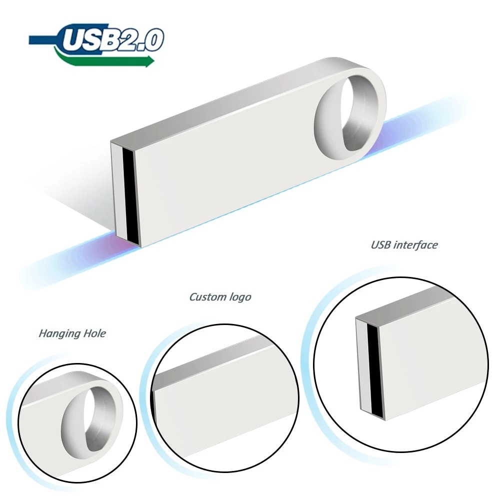 Clé Usb étanche 32 GB 2.0 Métal Inox, haute vitesse.