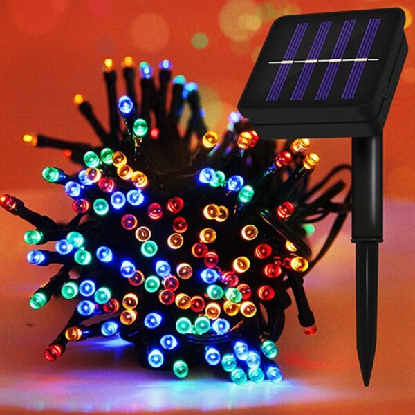 Guirlande solaire à 50 Led, 5 mètres, étanche, décoration de jardin, fête de mariage Multi couleurs