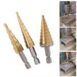 Jeu de forets, 3 pièces, 3-12mm 4-12mm 4-20mm, rainure HSS, revêtu de titane, coupe-trou pour bois et métal, menuiserie, ensemble d'outils de forage