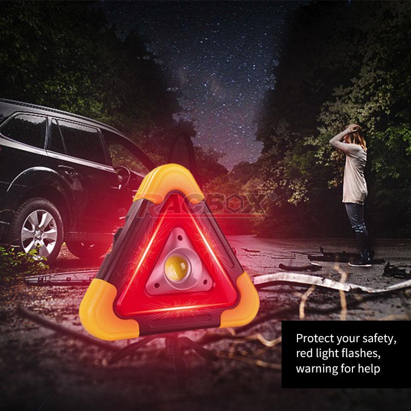Lampe LED portable Rechargeable solaire, USB, chargeur téléphone, Triangle de panne, éclairage d'extérieur de Camping