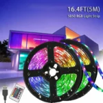 Lumière LED multicolore, USB, télécommande, RVB, 24 prédire, 5m