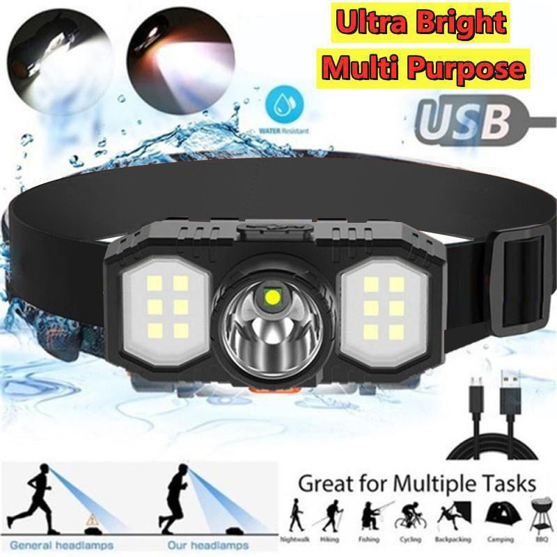Mini lampe de sauna LED COB portable, aste par USB, étanche, lumière de pêche, torche montée sur la tête, longue portée, extérieur, nouveau