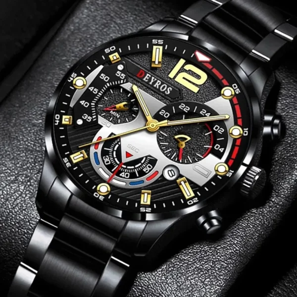 Montres de sport à quartz en acier inoxydable pour hommes, montre-bracelet de luxe, calendrier, horloge Shoous, affaires décontractées, Reloj zones bre, mode