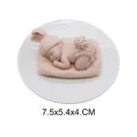 Moule 3d en Silicone, bébé endormi, 7,5x 6 cm, Bougies chocolat, savon