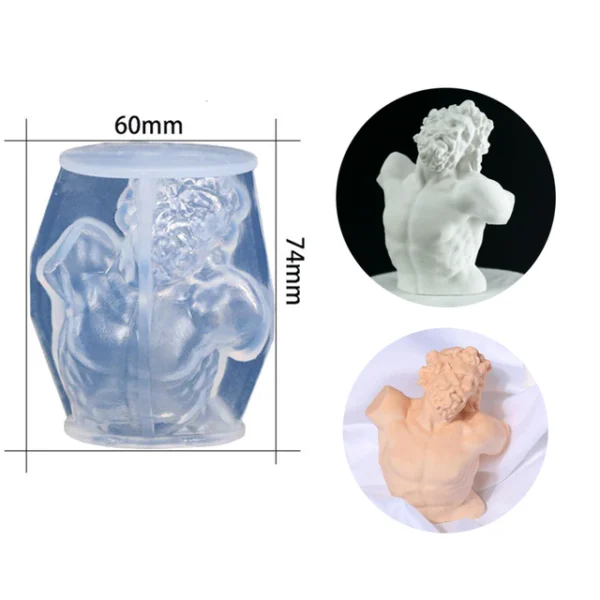 Moule à bougie en Silicone, style nordique, Art du corps, buste homme