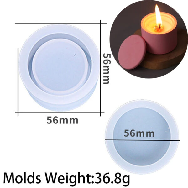 Moule en silicone à bougie rond en silicone avec couvercle