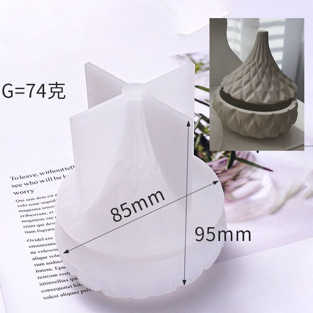 Moule en Silicone pour boîte de rangement ronde avec couvercle chapeau, forme de de goute
