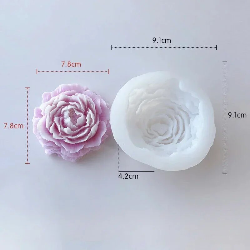 Moule en silicone pour bougie fleur régina 3D, Large