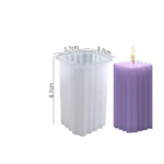 Moule en Silicone pour bougies, cylindre rayé, tridimensionnel