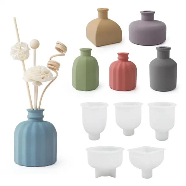 Moule en silicone pour vase à fleurs en ciment, gypse , décoration