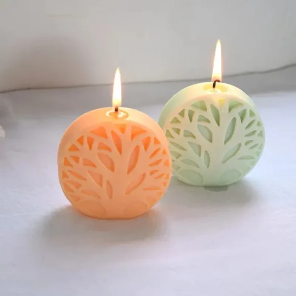 Moule silicone bougie d'Aromathérapie rond Arbre de Vie Coréen