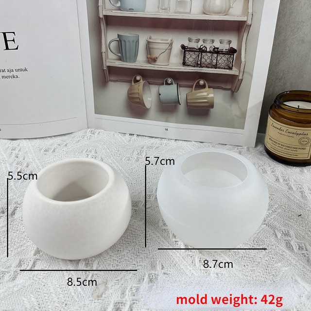 Moule silicone, Pot de fleur, porte-stylo, Pot de bougie, Rond