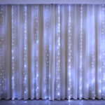 Rideau Lumineux LED avec Télécommande, 3m x 1m, Blanc