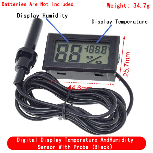 Thermomètre numérique LCD, -50 à 110 ℃, intérieur et extérieur, sonde étanche