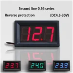 Voltmètre à affichage numérique CC à deux fils, LED de 0.56 pouces, DC4.5V-30.0V