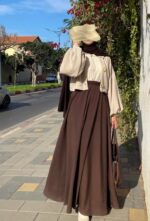 Jupe cloche marron – Image 2